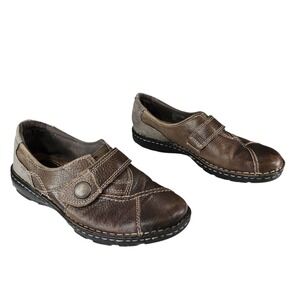 Earth Origins Mary Jane Shoes sz 7M Women Evelyn Leather Brown Comfort Casual‎